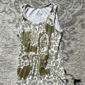 Justice cheetah and gold tanktop. Size 12.